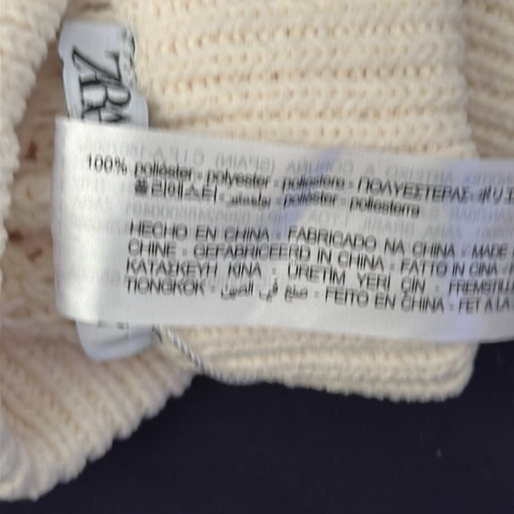Zara Cream Chenille Crochet Knit Shorts Size S NWT Open Knit Scalloped Hem Beach - Picture 10 of 10